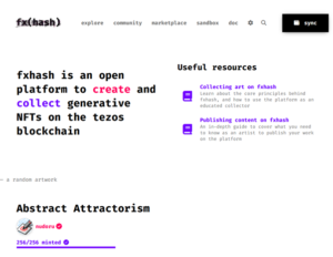 fxhash Tezos NFT Marketplace